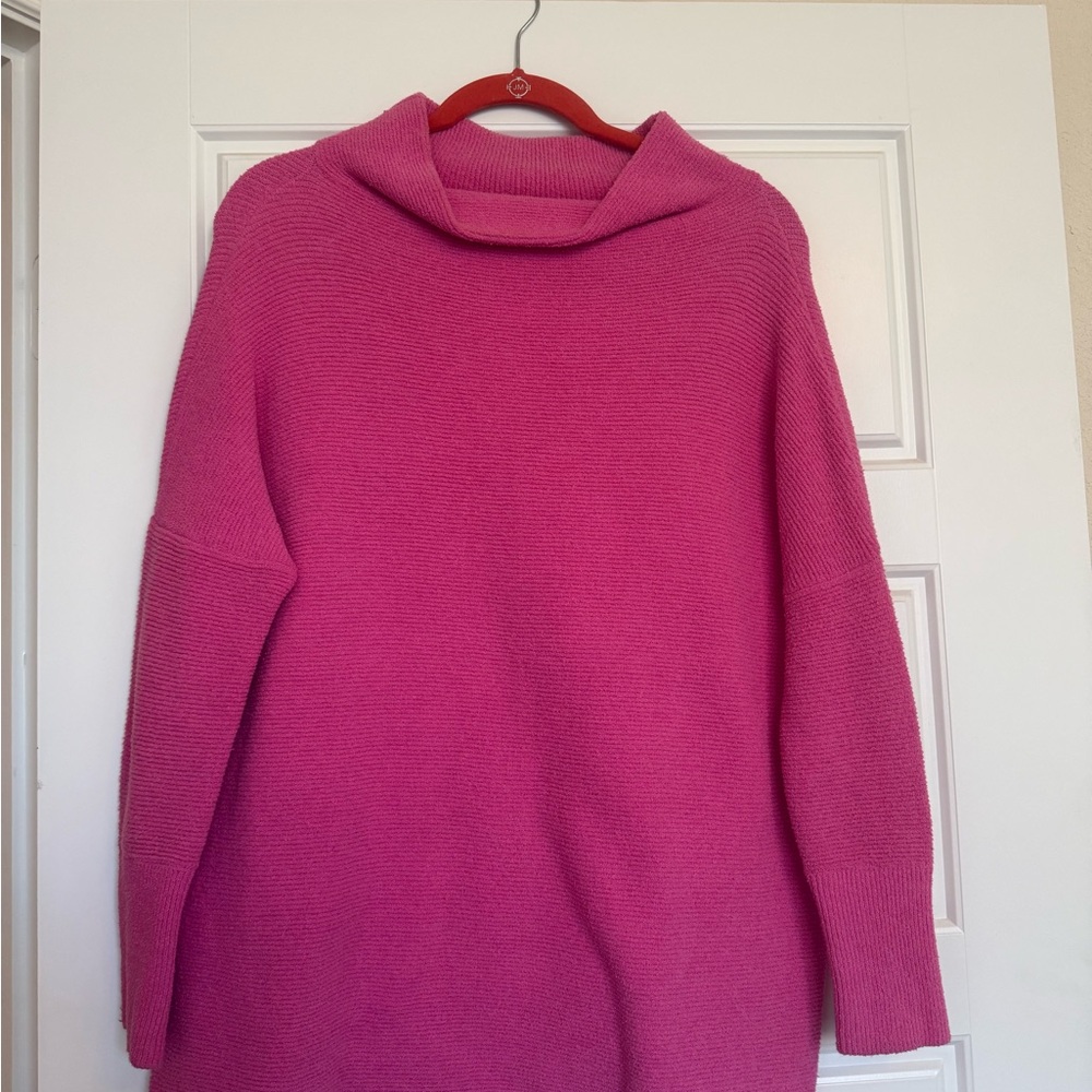 Free People Fuchsia Cowl Neck Sweater